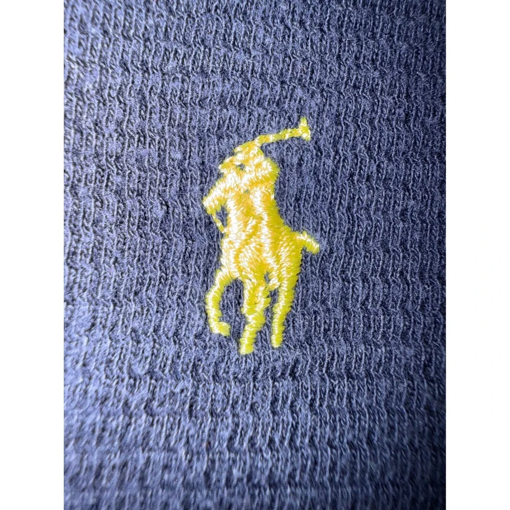 Polo Ralph Lauren Sleepwear Thermal Shirt Mens Small Navy Blue Waffle Knit Pony